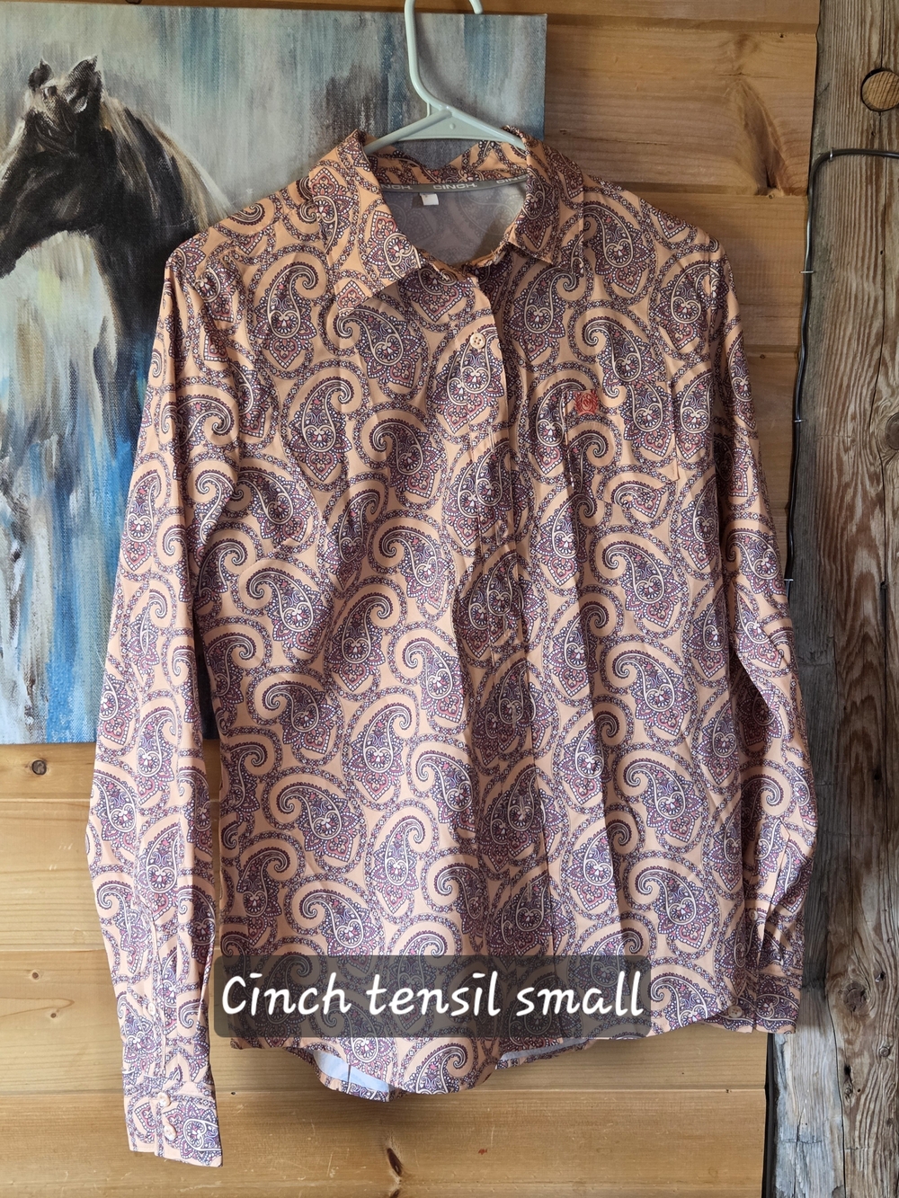 Cinch Peach Paisley Western Shirt